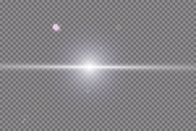 transparant zonlicht speciaal lens flare lichteffect. Zonneflits met stralen en schijnwerpers.