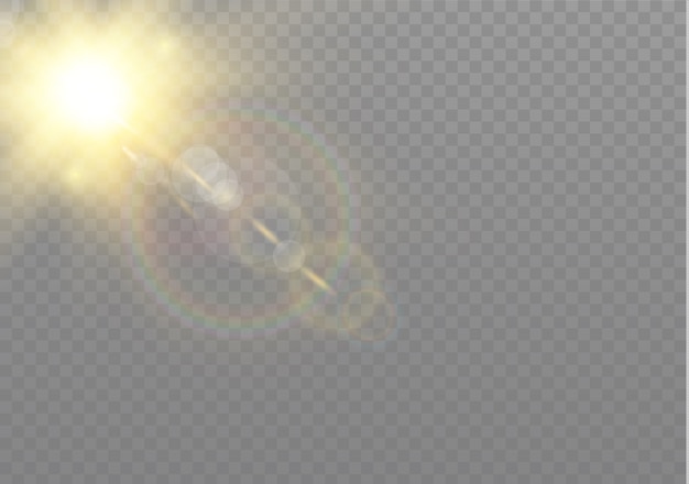 Transparant zonlicht speciaal lens flitslichteffect.