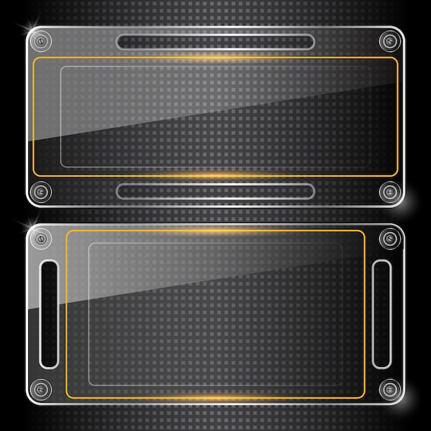 Transparante glas achtergrond vectorinzameling