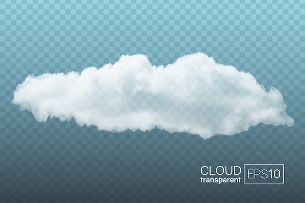 Transparante realistische wolk. kan gebruikt worden als decoratief element of voor het creëren van een
