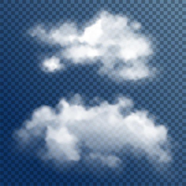 Vector transparante witte wolken