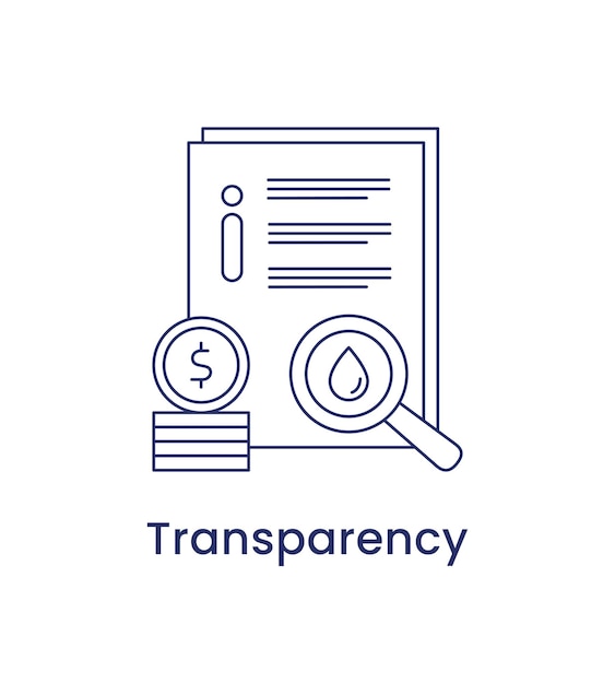 Vector transparency icon, esg governance concept. vector illustration isolated on a white background.