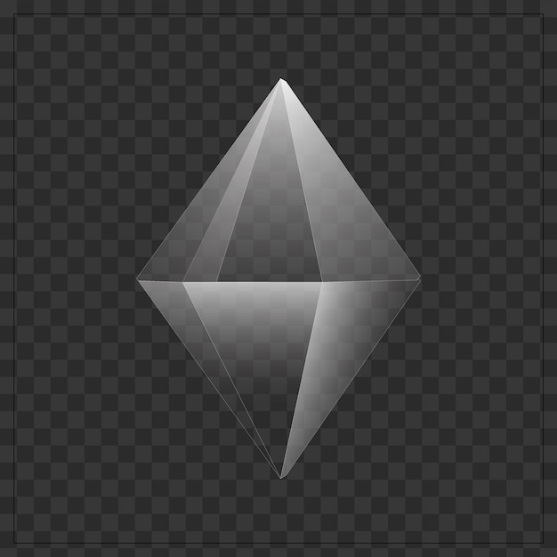 Transparent 3D Crystal Diamond Shape