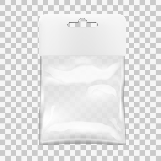Transparent Blank Plastic Bag With Hang Slot