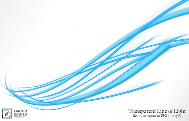 Transparent blue wavy line on white