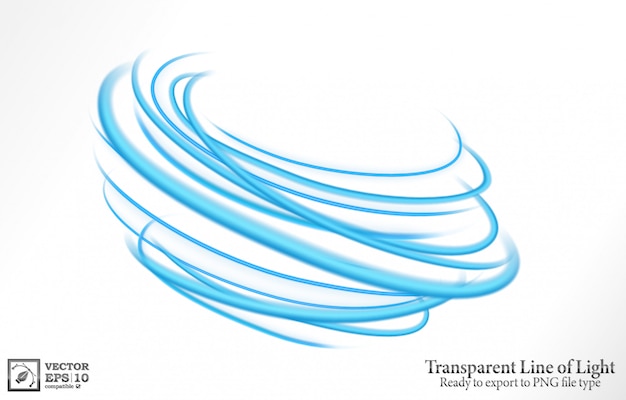 Vector transparent blue wavy line on white