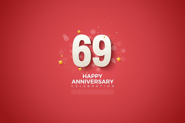 прозрачный пузырьковый фон для празднования 69-летия.