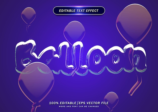 Vector transparent bubble balloon text effect