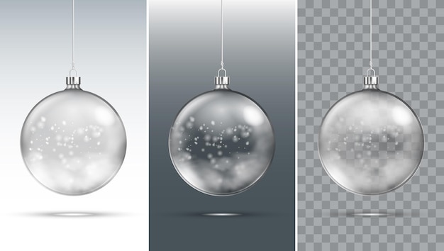 Transparent christmas ball with snow inside