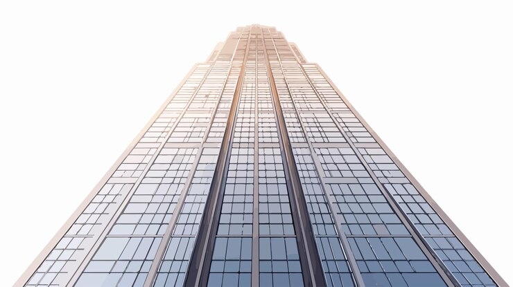 Vector transparent classic skyscraper cut out elements for architectural design projects