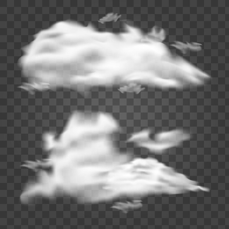Vector transparent clouds set collection vector illustration