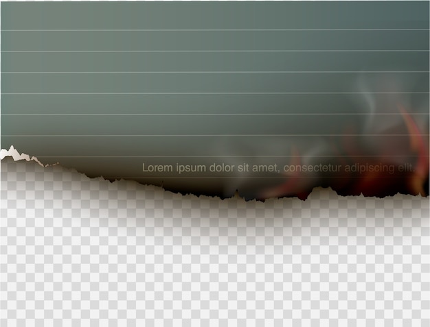Прозрачный дизайн горящие шаблоны рваная бумага с огнем