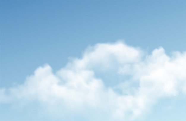 Transparent different clouds  on blue background. Real transparency effect. 
