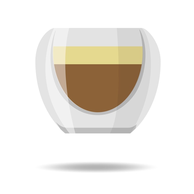 ベクトル エスプレッソコーヒーと透明な二重壁ガラスマグカップ白で隔離のベクトル図