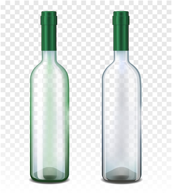 Transparent glass bottle template Product Packing