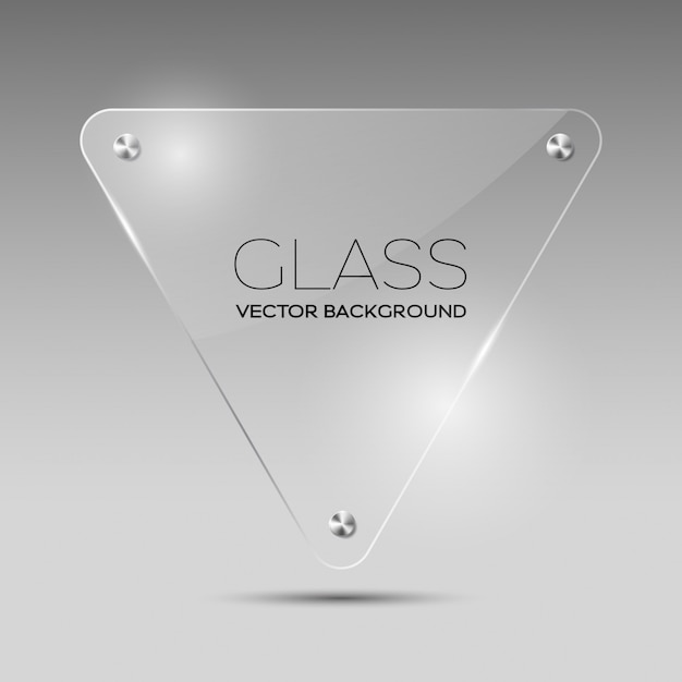 透明なガラスフレームの三角形