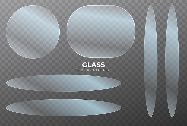 Vector transparent glass shapes collection