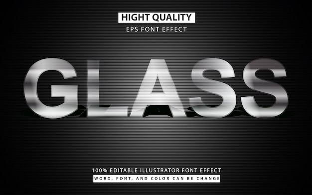 Transparent glass text style font effect