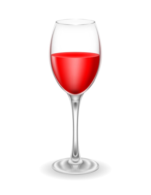 transparent glass for wine and low alcohol drinks vector illustration