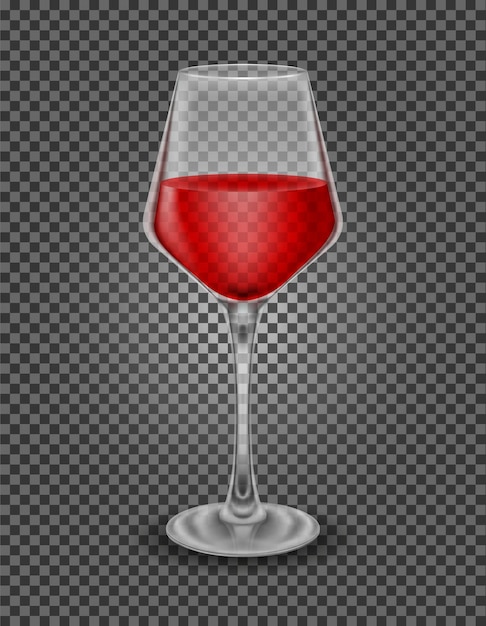 Transparent glass for wine and low alcohol drinks vector illustration