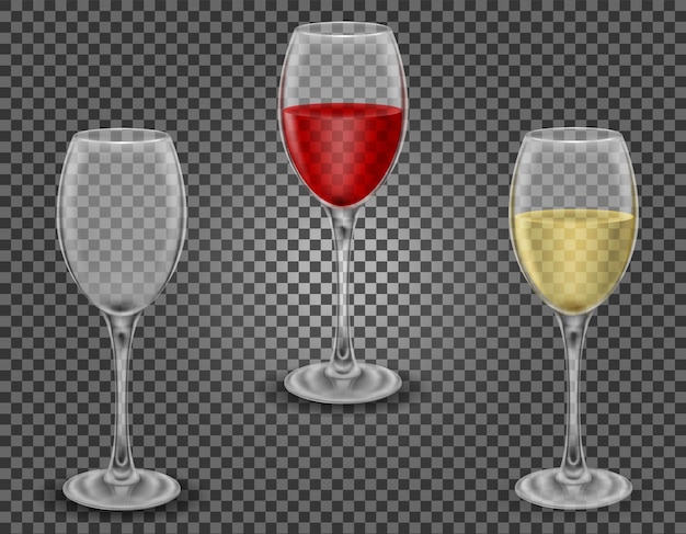 Transparent glass for wine and low alcohol drinks vector illustration