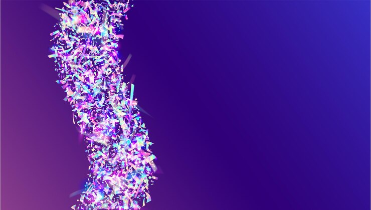 Vector transparent glitter bokeh background purple laser effect crys