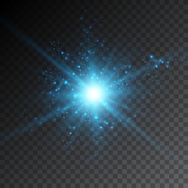 Vector transparent glow effect the star burst with brilliance