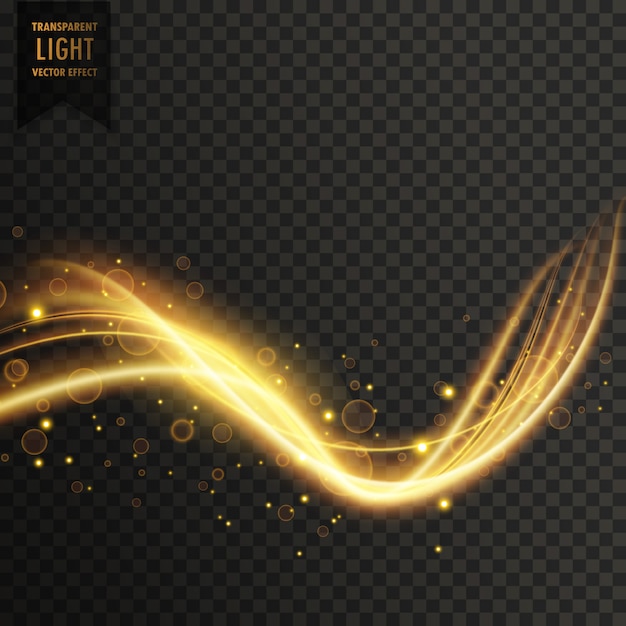 Transparent golden light effect vector