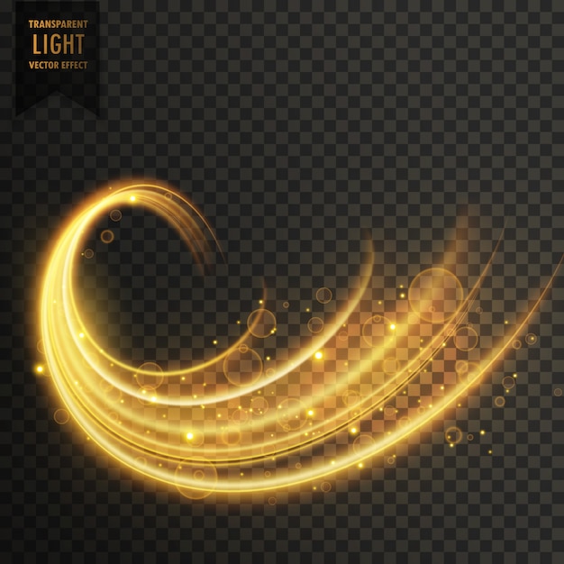 Transparent golden light effect vector