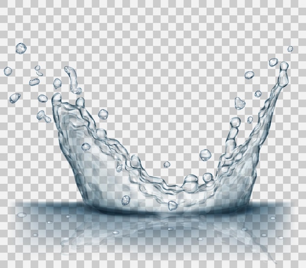 transparent gray crown from splash of water