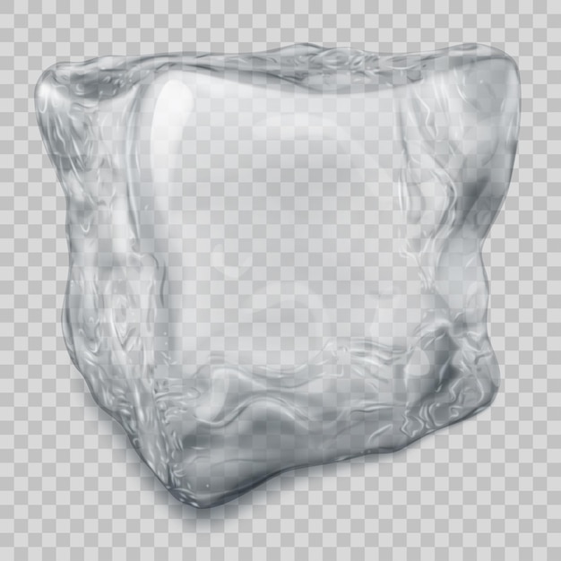Прозрачный серый кубик льда