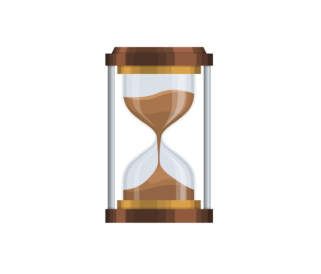 벡터 투명한 모래 시계, 모래 시계, 모래 시계, 평면 디자인.