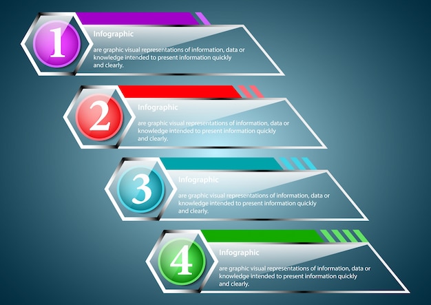 Esagono infografica trasparente