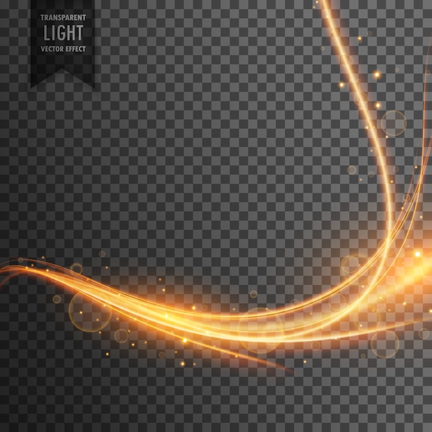 Vector transparent light effect trail with sparkles