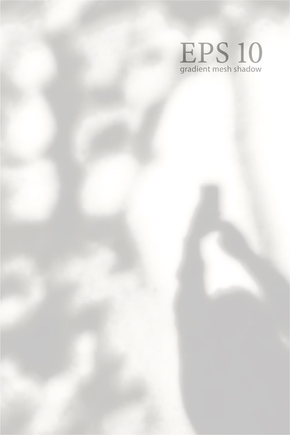 Прозрачные естественные тени растений и силуэт девушки со смартфоном наложение светового эффекта сетка сетки тень от ветвей растительной листвы и листьев на земле фотореалистичная векторная иллюстрация