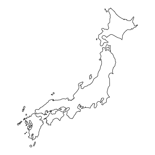Transparent outline map of Japan