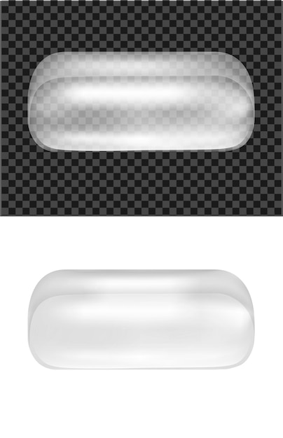 Vector transparent oval plastic capsule