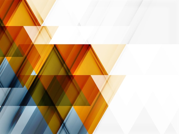 Transparent overlapping triangles on white Business or technology minimal futuristic template