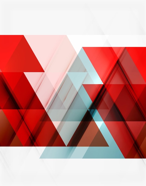 Transparent overlapping triangles on white Business or technology minimal futuristic template