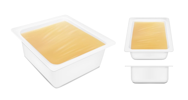 Transparent packaging with cheese