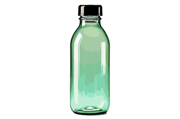 Transparent plastic bottle with purified water over white vector and illustration