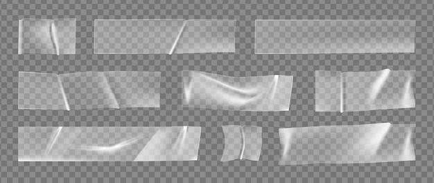 Transparent plastic stripes or tape