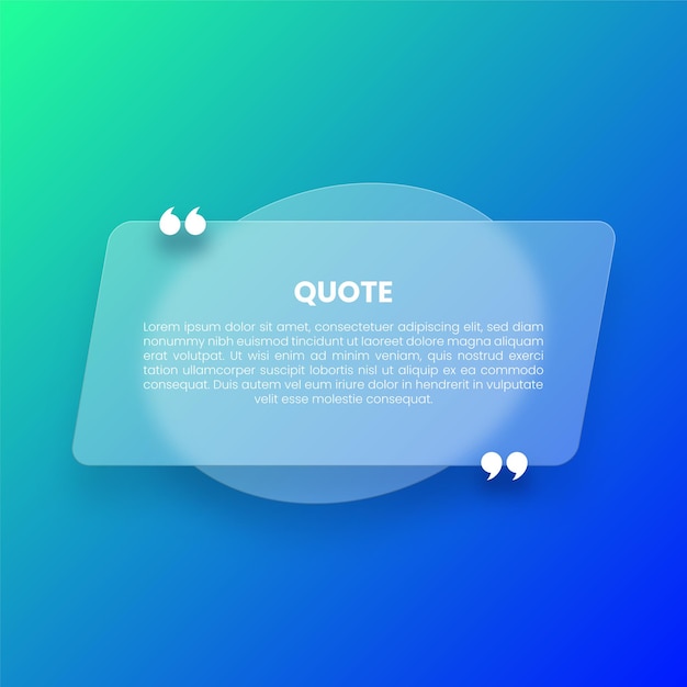 Vector transparent quotes or testimonial boxes template