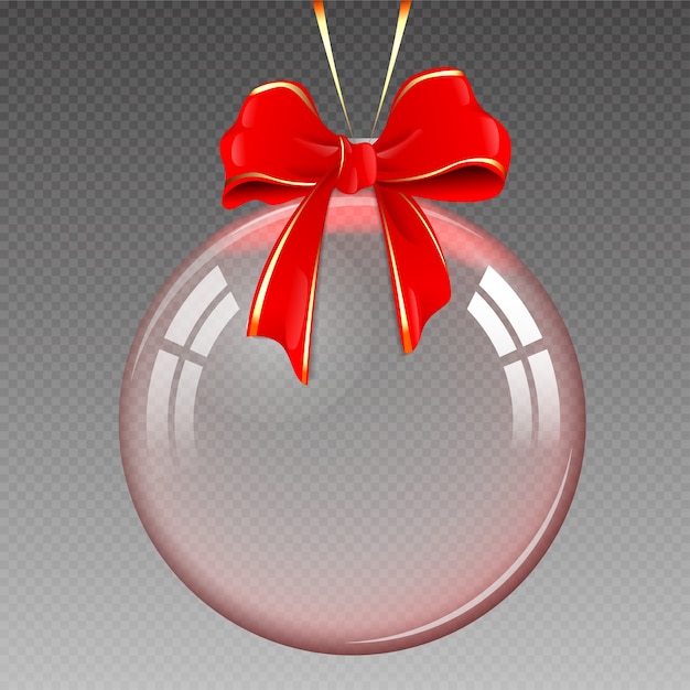 Transparent realistic christmas ball, isolated