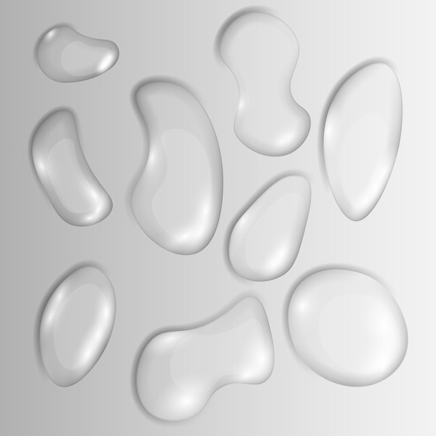 Transparent realistic clear round water drops bubbles rain water foam oxygen or spray vector