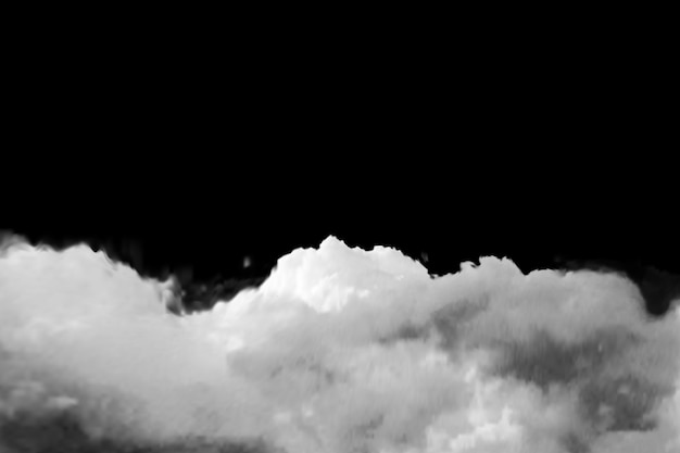 a transparent realistic cloud on a black background