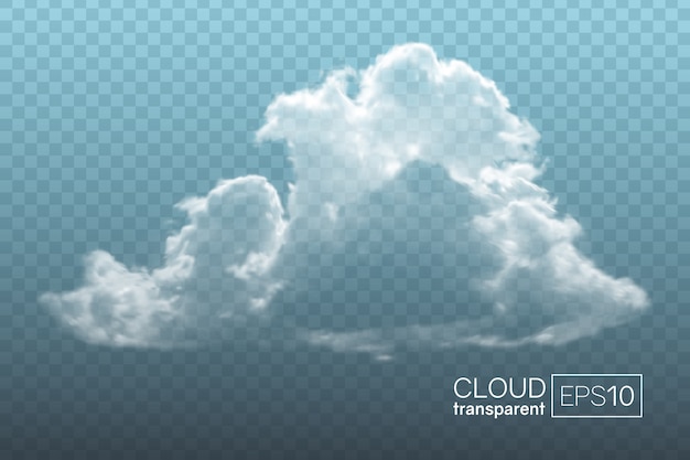 透明でリアルな雲。装飾的な要素として、または背景を作成するために使用できます。