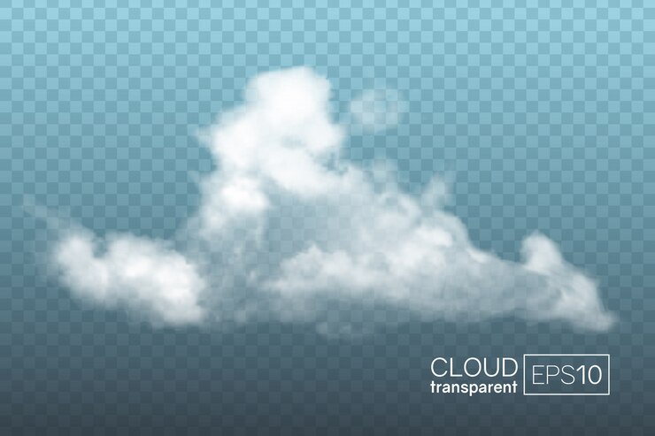 Vector transparent realistic cloud.
