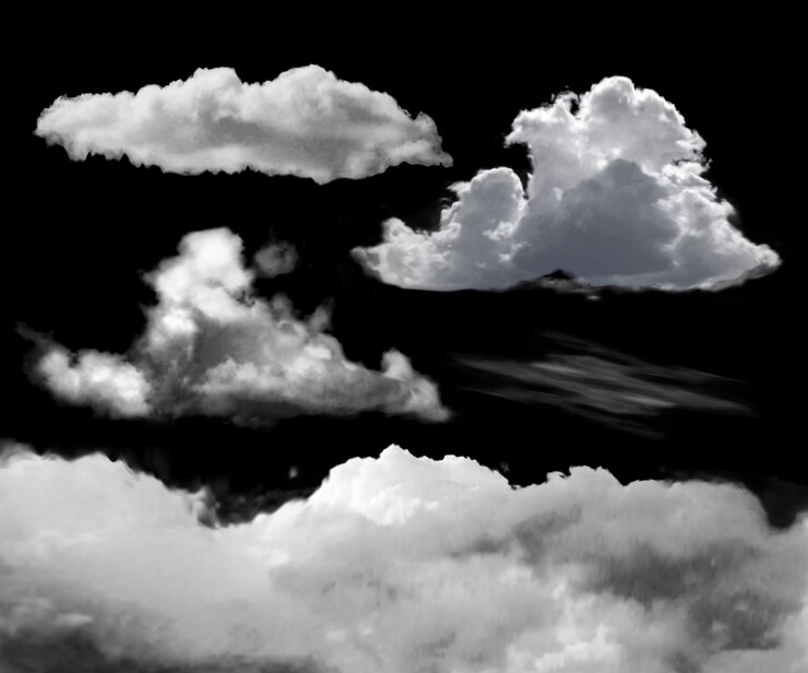 Vector transparent realistic clouds