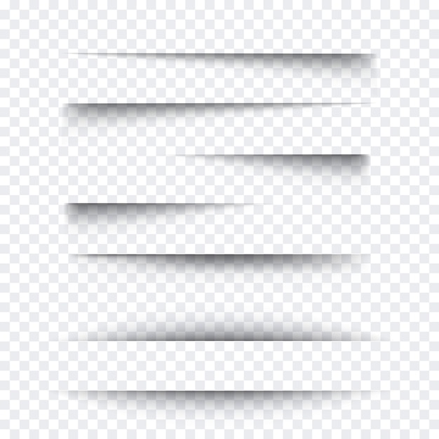 ベクトル 透明なリアルな紙の影効果セット。 webバナー。広告とプロモーションメッセージの背景に分離された要素。あなたのデザイン、テンプレート、サイトのイラスト。